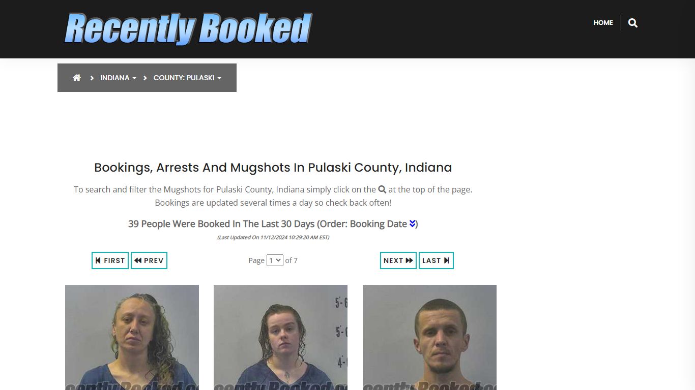 Bookings, Arrests and Mugshots in Pulaski County, Indiana - Recently Booked